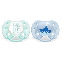 Соска-пустышка Philips AVENT Ultra Soft 0-6мес (2 шт) с рисунком SCF222/01 - изображение 1