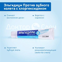 Зубная паста Elgydium Pierre Fabre Против зубного налета, хлоргексидин 0,004% 75 мл