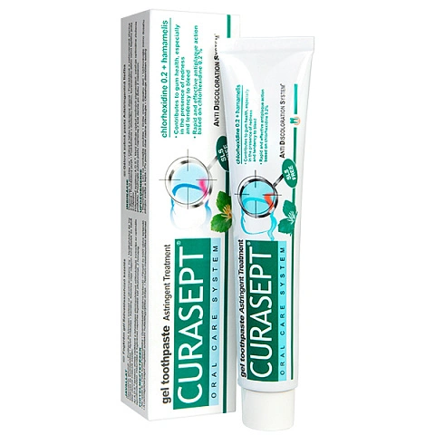 Зубная паста Curasept ADS 720 ASTRINGENT с гамамелисом виргинским, хлоргексидин 0,2% 75 мл - изображение 1
