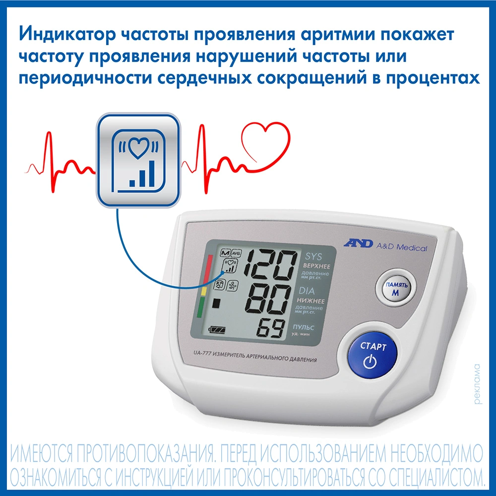 Тонометр A&D UA-777 - изображение 7