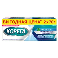 Крем для фиксации протезов КОРЕГА Экстра сильный мятный, 2*70г - изображение 1