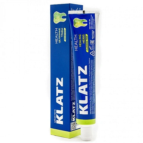 Зубная паста Klatz Health целебные травы, без фтора, 75 мл - изображение 1