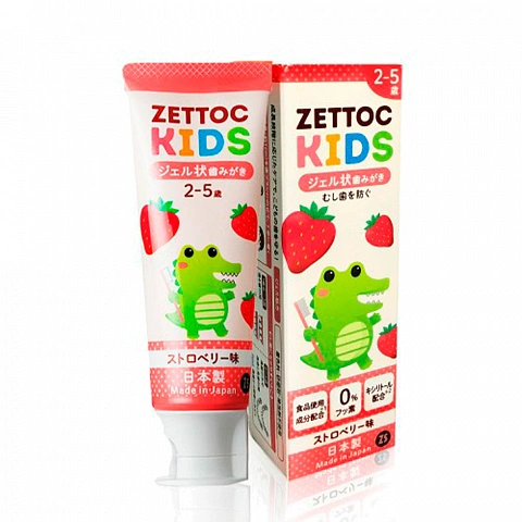 Зубная паста Zettoc Kids без фтора, клубника (с 2 до 5 лет), 70 гр - изображение 1
