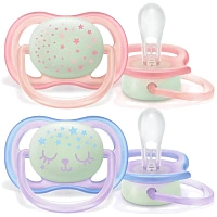 Соска-пустышка AVENT Ultra Air ночная 0-6мес (2 шт) SCF376/12 - изображение 2