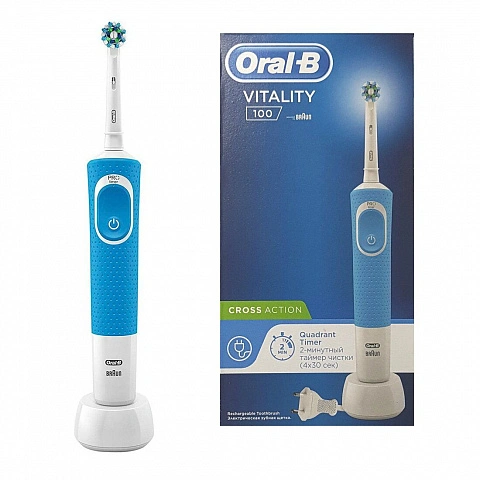 Электрическая зубная щетка Oral-B Vitality 100 Cross Action D100.413.1 Blue - изображение 1