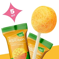 Леденец на палочке Ksilibon Bio Lollipop Манго, 5 шт