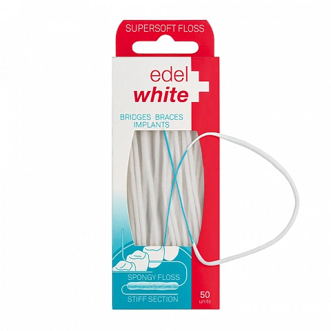 Зубная нить Edel+white Supersoft Floss супермягкая, 50 шт - изображение 1