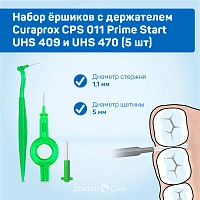Набор ёршиков с держателем Curaprox CPS 011 (1,1 мм), 5 шт - изображение 2