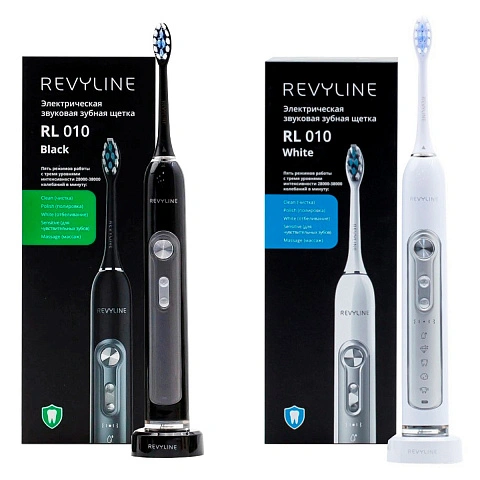 Набор электрических щеток Revyline RL 010 White + Revyline RL 010 Black - изображение 1