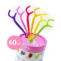 Детская зубная нить с держателем Pesitro Flosser Kids с ксилитом, 60 шт