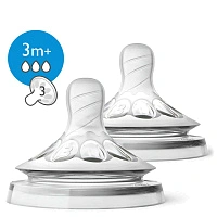 Соска Philips AVENT Natural со средним потоком 3мес+ (2 шт) SCF043/27 - изображение 1