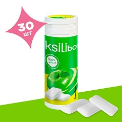 Жевательная резинка Ksilibon Gum Зеленое яблоко, 30 шт