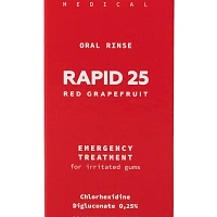Ополаскиватель MontCarotte RAPID25 Красный грейпфрут, хлоргексидин 0,25% 100 мл