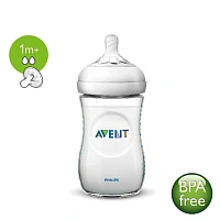 Бутылочка Philips AVENT серии Natural 1мес+, 260 мл (1 шт) SCF033/17 - изображение 1