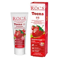 Детская зубная паста R.O.C.S. Teens Земляника (от 8 до 18 лет), 60 мл
