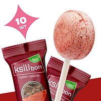 Леденец на палочке Ksilibon Bio Lollipop Черри кола, 10 шт