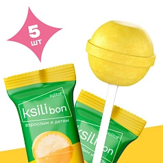 Леденец на палочке Ksilibon Lollipop Банан, 5 шт.
