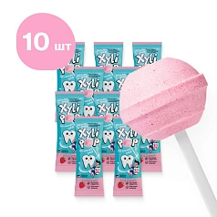 Леденец на палочке Miradent XyliPOP (клубника), 10шт