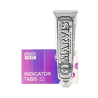 Набор из пасты Marvis Whitening Mint, 85 мл + Таблетки Plack Test Indicator Tabs 12 шт.