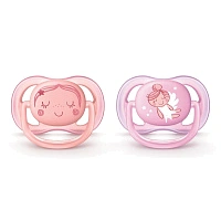 Соска-пустышка Philips AVENT Ultra Air 0-6мес с рисунком (2 шт) SCF345/20 - изображение 1