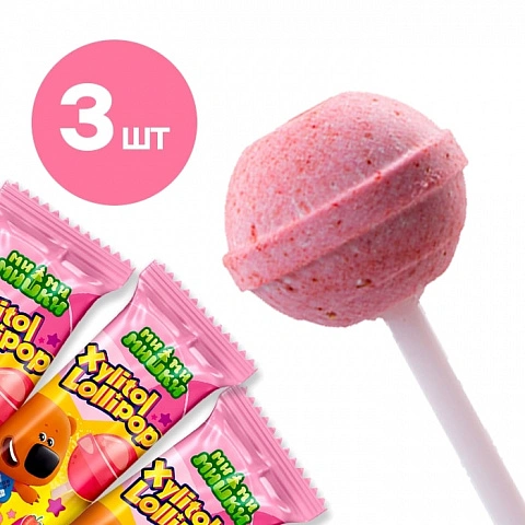 Леденец на палочке Xylitol Lollipop Клубника, 3шт - изображение 1