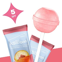 Леденец на палочке Ksilibon Lollipop Белый персик, 5 шт