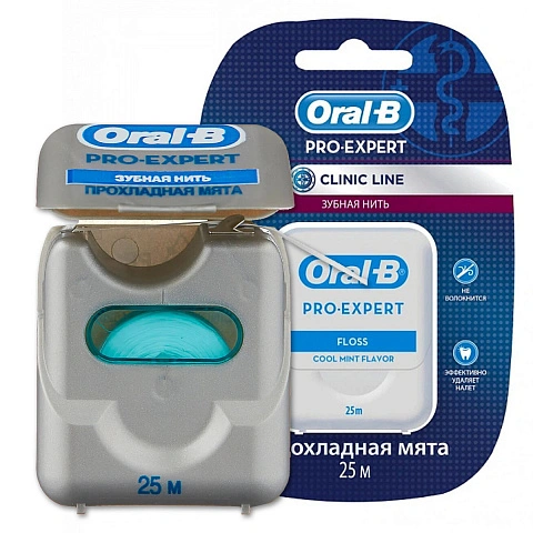 Вощеная нить Oral-B Pro-Expert Clinic Line Прохладная мята, 25м - изображение 1