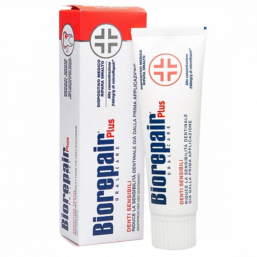 Biorepair Plus Sensitive Teeth зубная паста для чувствительных зубов, 75 мл