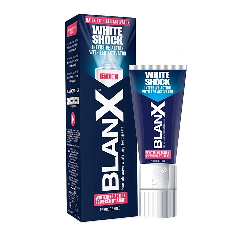 Зубная паста Blanx White Shock 50 мл с лампой-активатором - изображение 1