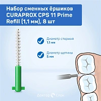 Сменные ёршики Curaprox CPS 11 Prime Refill (1,1 мм), 8 шт - изображение 2