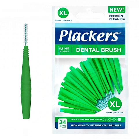 Набор ёршиков Plackers Dental Brush XL (0,8 мм), 24 шт - изображение 1