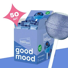 Леденец на палочке Ksilibon Lollipop Голубика, 50 шт.
