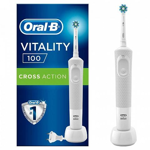 Электрическая зубная щетка Oral-B Vitality 100 Cross Action D100.413.1 White - изображение 1