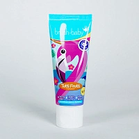 Детская зубная паста Brush-Baby Мультифрукт (от 3 до 6 лет), Фламинго, 50 мл