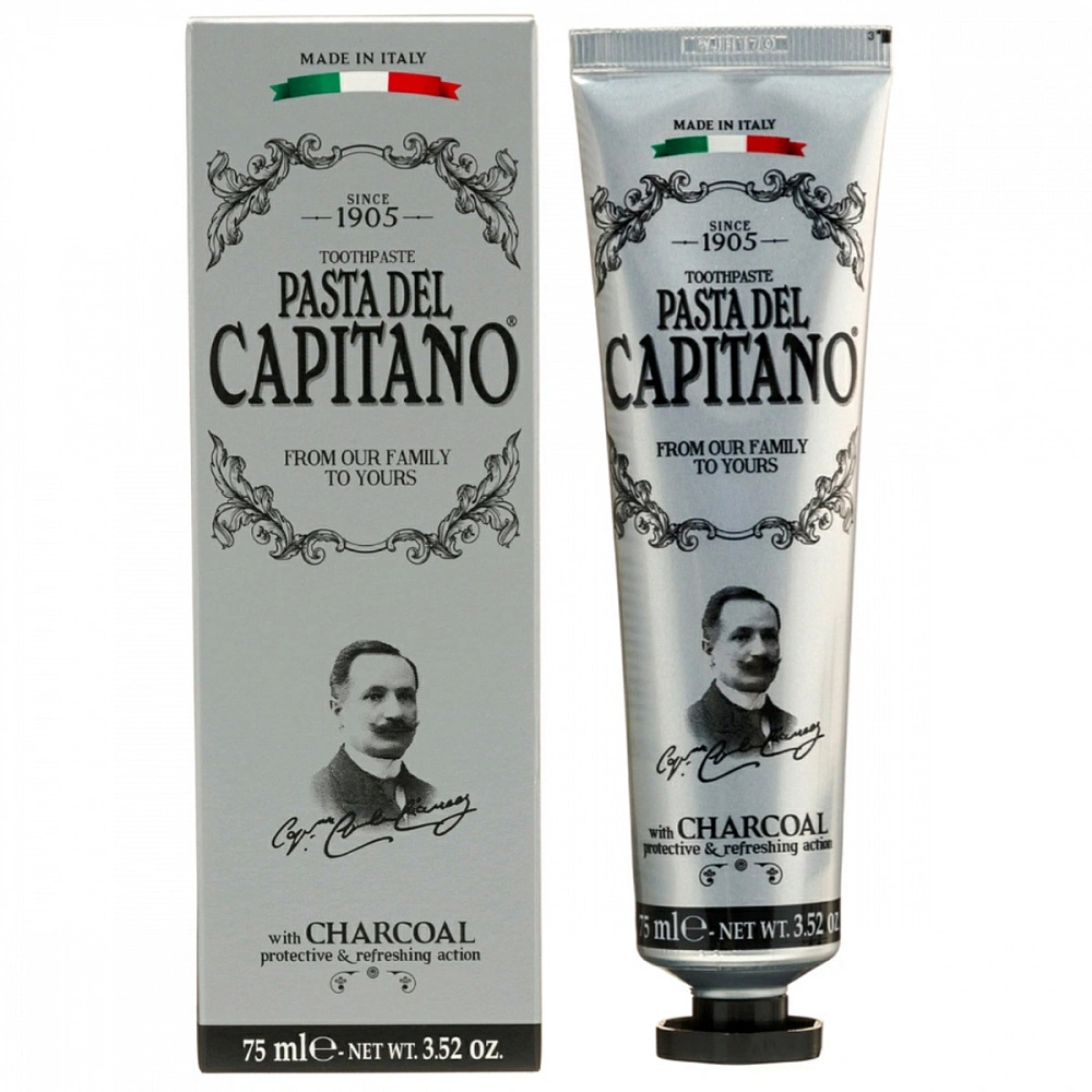 Зубная паста Pasta del Capitano Charcoal (с древесным углем), 75 мл купить  по выгодной цене