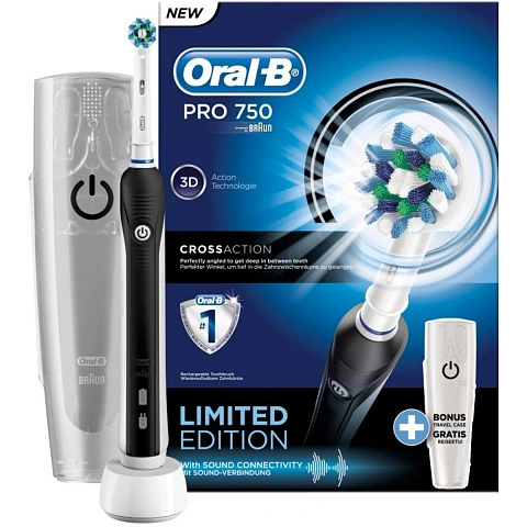 Электрическая зубная щетка Oral-B Pro 750 CrossAction Black D16.513.UX - изображение 1