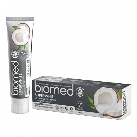 Зубная паста Biomed SUPERWHITE Бережное отбеливание и защита эмали - изображение 1