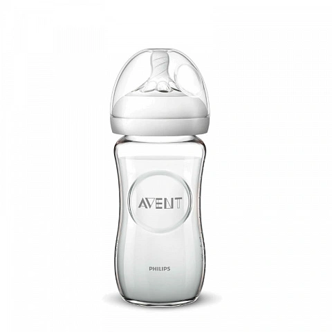 Бутылочка стеклянная Philips AVENT серии Natural 1мес+, 240 мл (1 шт) SCF053/17 - изображение 2