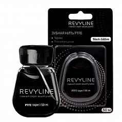 Зубная нить Revyline PTFE Black Edition, 50 м