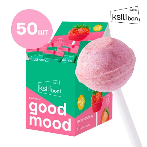 Леденец на палочке Ksilibon Lollipop Клубника, 50 шт. - изображение 1