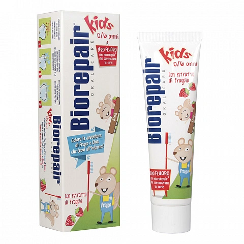 Зубная паста Biorepair Kids со вкусом земляники (от 0 до 6 лет), 50 мл - изображение 1