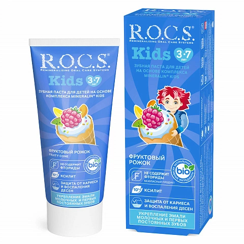 Зубная паста R.O.C.S. Kids Фруктовый рожок (от 3 до 7 лет), 35 мл - изображение 1