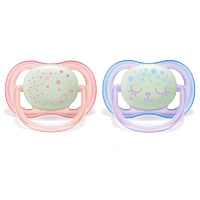 Соска-пустышка AVENT Ultra Air ночная 0-6мес (2 шт) SCF376/12 - изображение 1