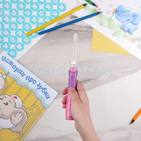 Электрическая зубная щетка CS Medica CS-562 Junior розовая (с 5-и лет) - изображение 4