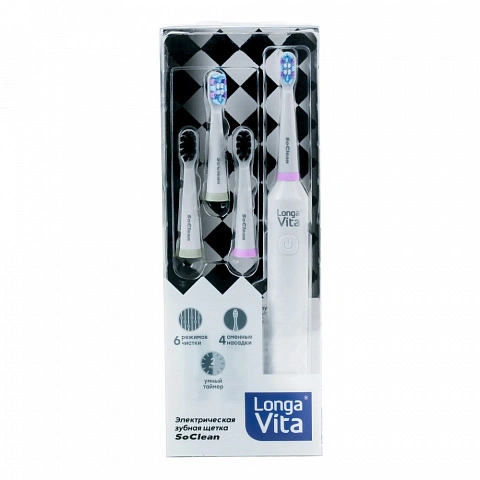 Электрическая зубная щетка Longa Vita PT4R SoClean Белая - изображение 1