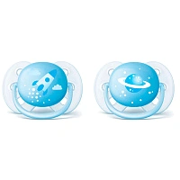 Соска-пустышка Philips AVENT Ultra Soft 0-6мес (2 шт) с рисунком SCF222/20 - изображение 1
