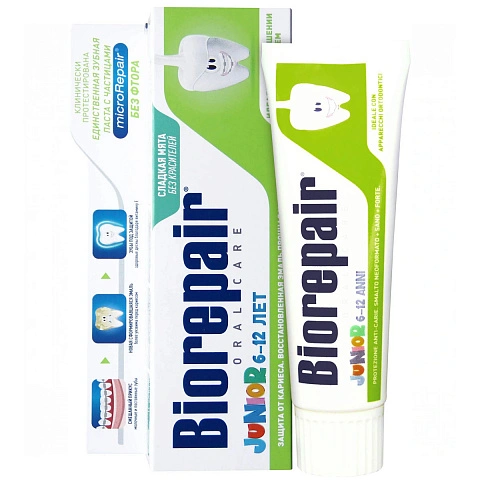 Зубная паста Biorepair Junior со вкусом мяты (от 6 до 12 лет), 75 мл - изображение 1