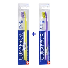 Набор из 2 щёток Curaprox 1560 Soft Салатовая/ Фиолетовая