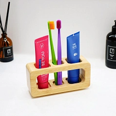 Держатель для зубных щеток и пасты Бамбук