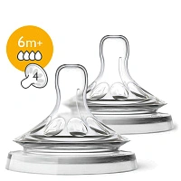 Соска Philips AVENT Natural с быстрым потоком 6мес+ (2 шт) SCF044/27 - изображение 1
